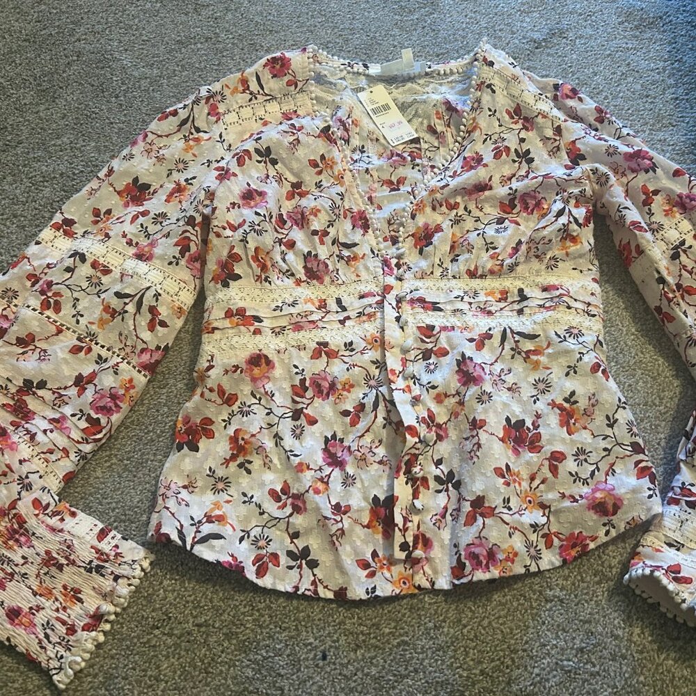 Anthropologie Floral Lace Blouse